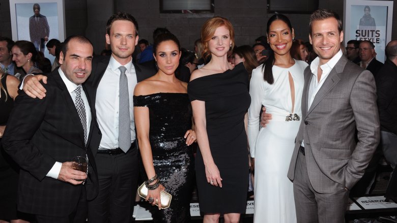 Rick Hoffman, Patrick J. Adams, Meghan Markle, Sarah Rafferty, Gina Torres, Gabriel Macht