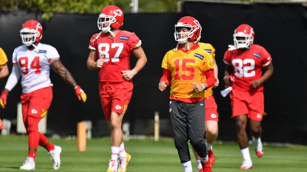 Patrick Mahomes avec ses coéquipiers