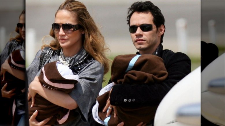 Jennifer Lopez et Marc Anthony avec leurs jumeaux