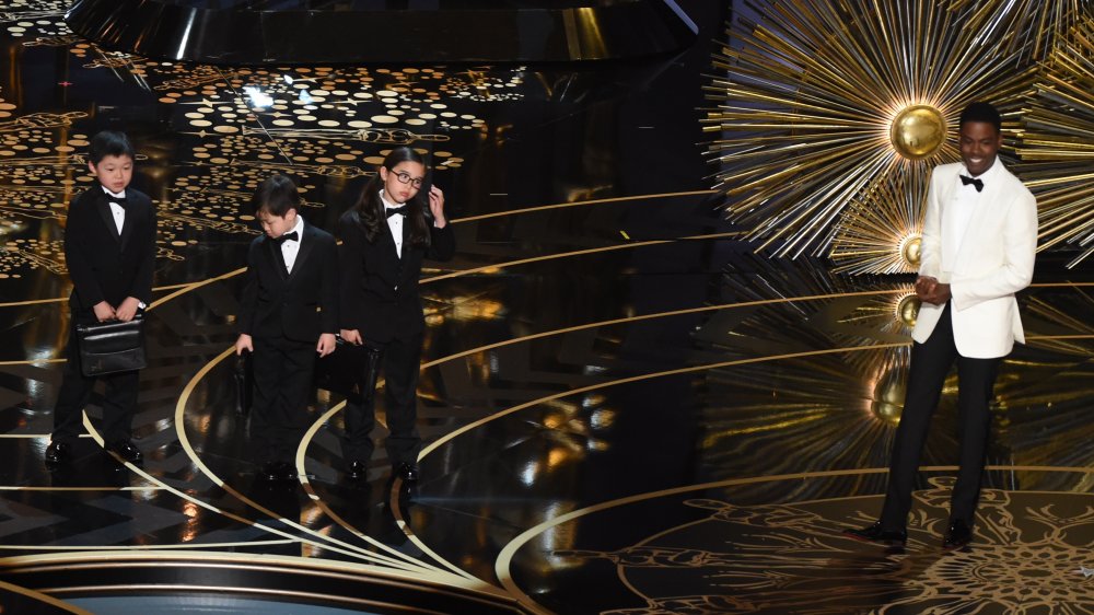 Chris Rock avec les comptables des Academy Awards