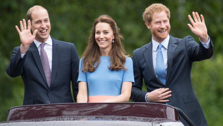 Le prince William, Kate Middleton et le prince Harry