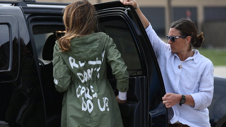 Melania Trump dans son Zara 