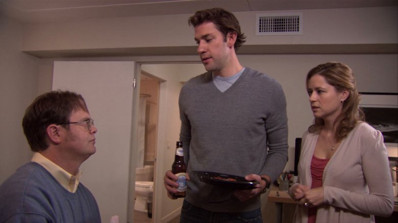 Rainn Wilson, John Krasinski, Jenna Fischer au bureau