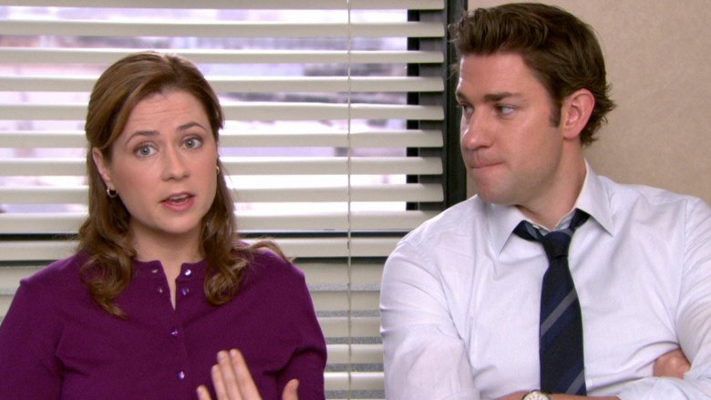 Jenna Fischer et John Krasinski au bureau