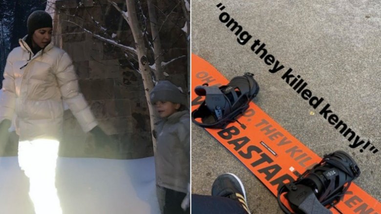 Kourtney Kardashian joue dans la neige avec son fils, Kendall Jenner montre du snowboard