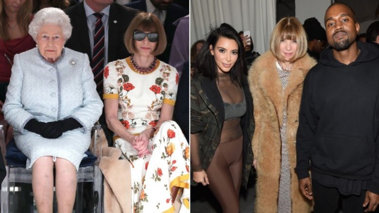 La reine Elizabeth, Anna Wintour, Kim Kardashian, Kanye West