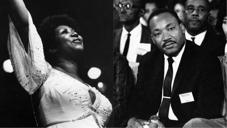 Barack Obama, Aretha Franklin et Joe Biden au mémorial de Martin Luther King Jr.