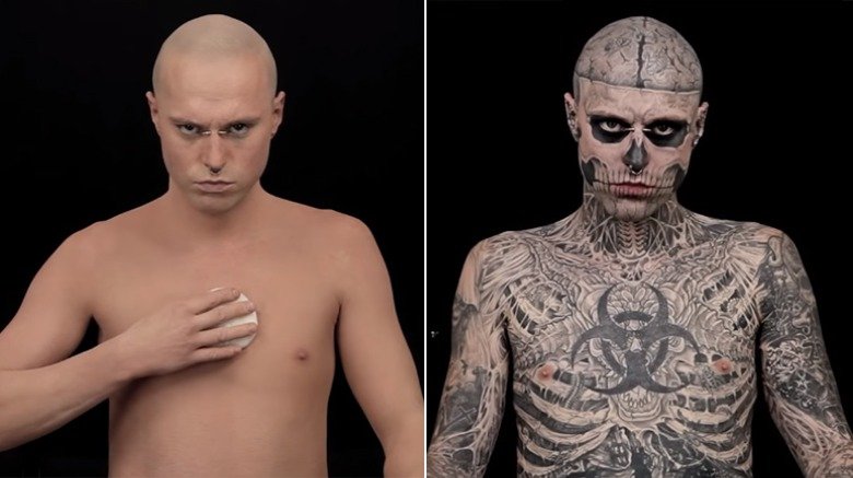 Zombie Boy's avant et après dans l'annonce de Dermablend