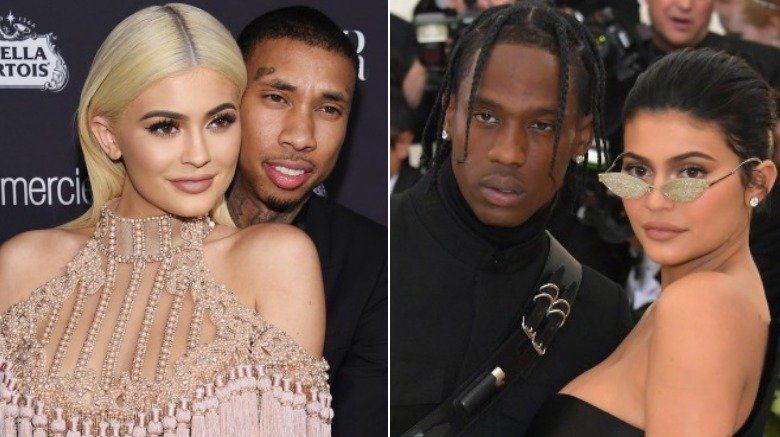 Tyga et Kylie Jenner et Travis Scott avec Kylie Jenner au Met Gala en 2018