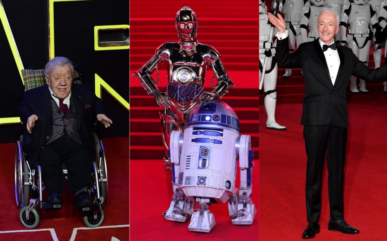 Anthony Daniels comme C-3PO et Kenny Baker comme R2-D2