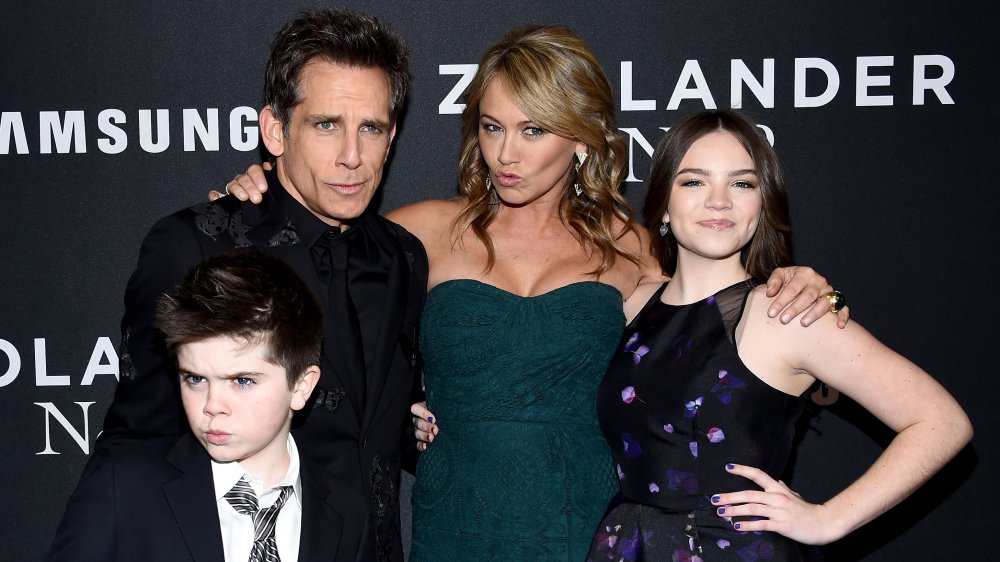 Quinlin Stiller, Ben Stiller, Christine Taylor, Ella Stiller lors de la première mondiale de "Zoolander 2" à l