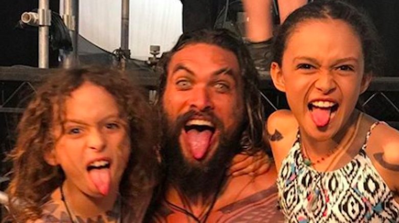 Jason Momoa avec son fils et sa fille