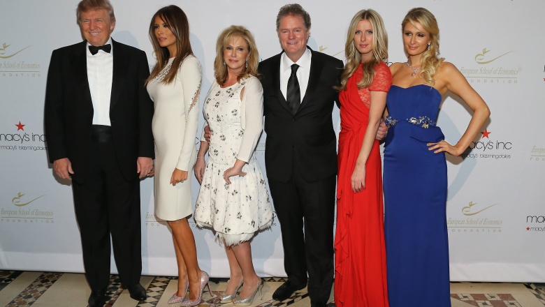 Donald Trump Melania Trump Kathy Hilton Rick Hilton Nicky Hilton Paris Hilton