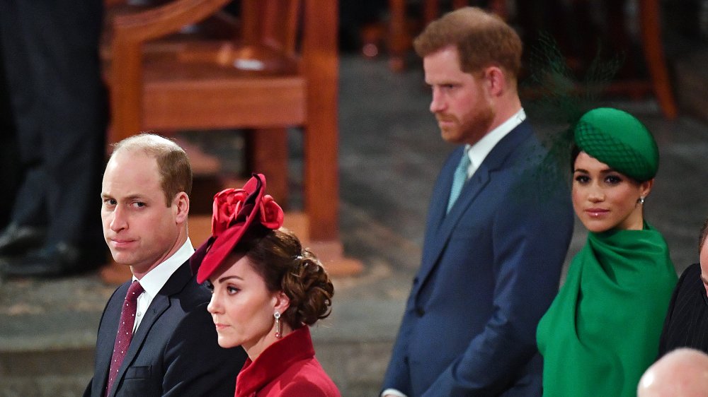 Le prince William, Kate Middleton, le prince Harry et Meghan Markle