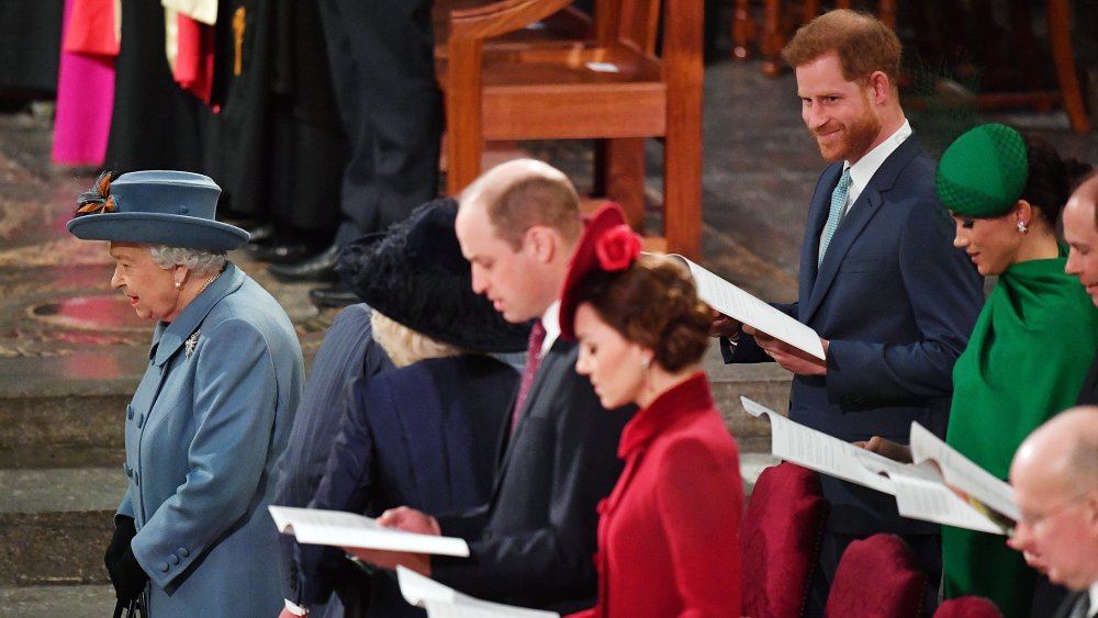 La reine Elizabeth, le prince William, Kate Middleton, le prince Harry, Meghan Markle