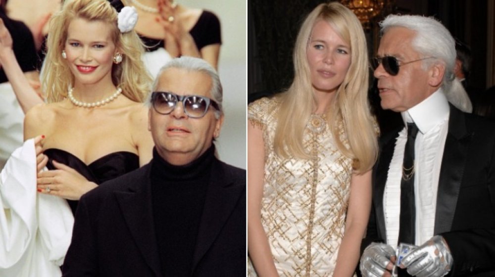 Claudia Schiffer, Karl Lagerfeld en 1995 et 2006