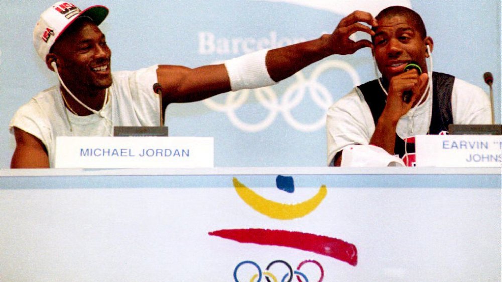 Jeux olympiques Michael Jordan et Magic Johnson