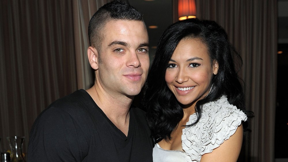 L'acteur Mark Salling (L) et l'actrice Naya Rivera assistent à la célébration des nominations aux Golden Globe de Glee avec InStyle et 20th Century Fox