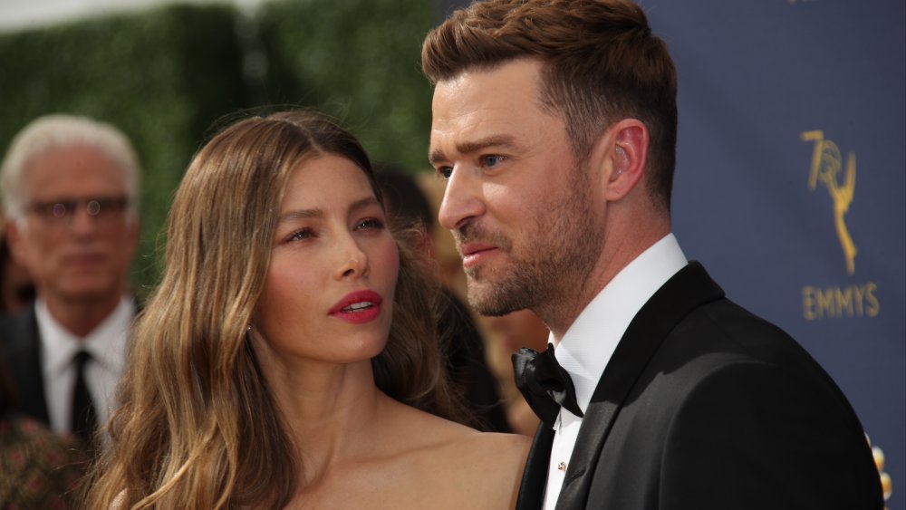 Jessica Biel et Justin Timberlake assistent à la 70e cérémonie des Emmy Awards au Microsoft Theatre