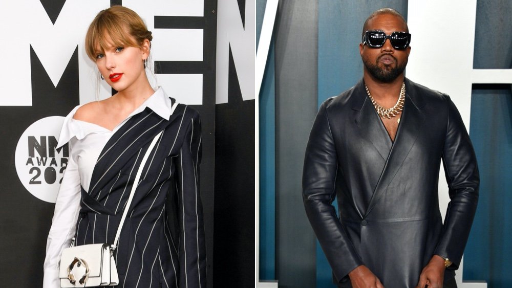 Auteur-compositeur-interprète Taylor Swift et le rappeur Kanye West