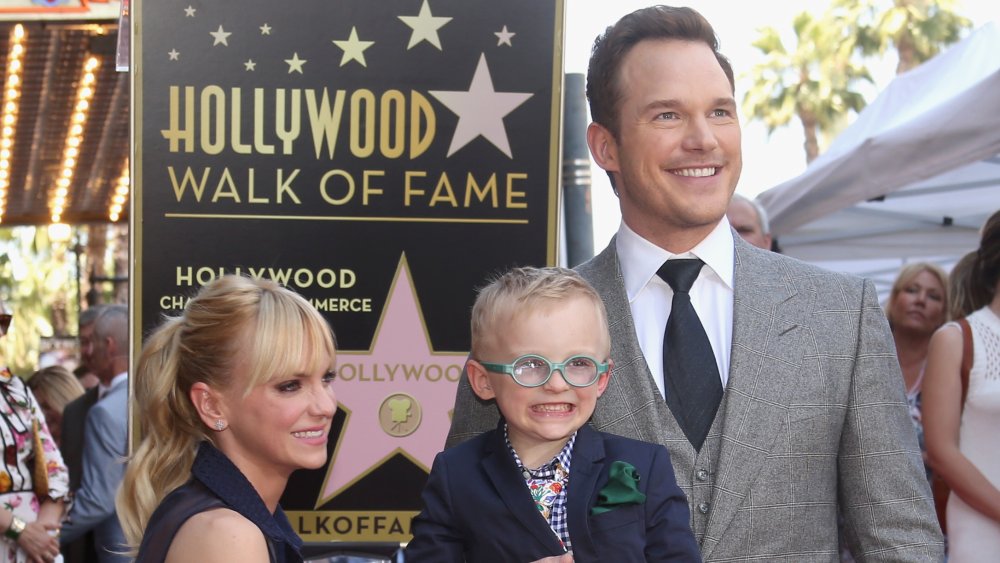 Acteur Anna Faris, Jack Pratt et l’acteur Chris Pratt à la Chris Pratt Walk Of Fame Star Ceremony