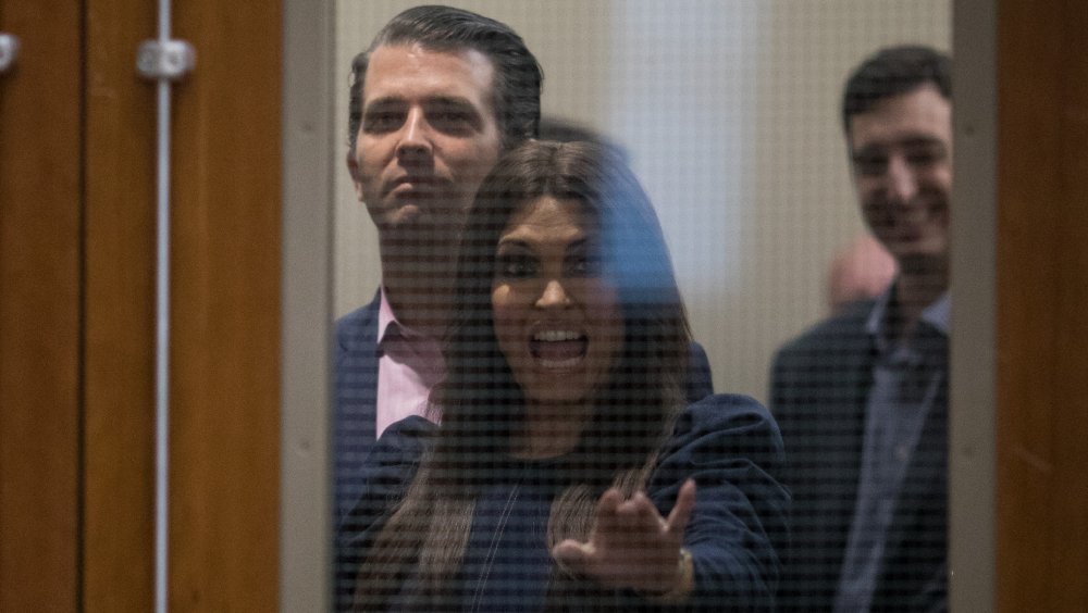 Donald Trump Jr. et Kimberly Guilfoyle lors d’un rassemblement pour le sénateur américain Ted Cruz 