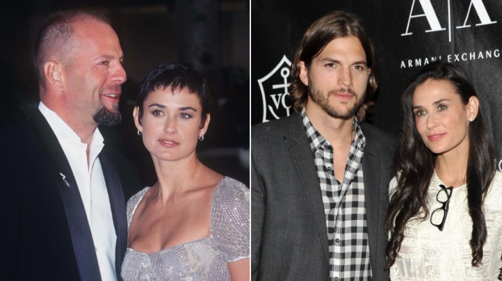 Bruce Willis Demi Moore aux Golden Globe Awards en 1997; Ashton Kutcher et Demi Moore aux Urban Zen Stephan Weiss Apple Awards en 2011