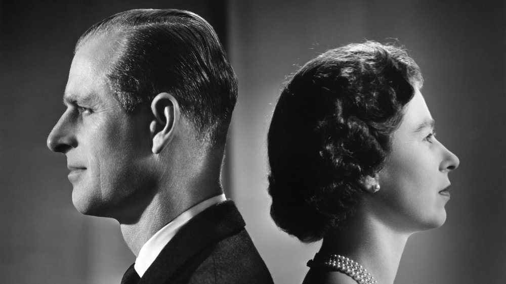 Prince Philip et la reine Elizabeth à Buckingham Palace en 1958 