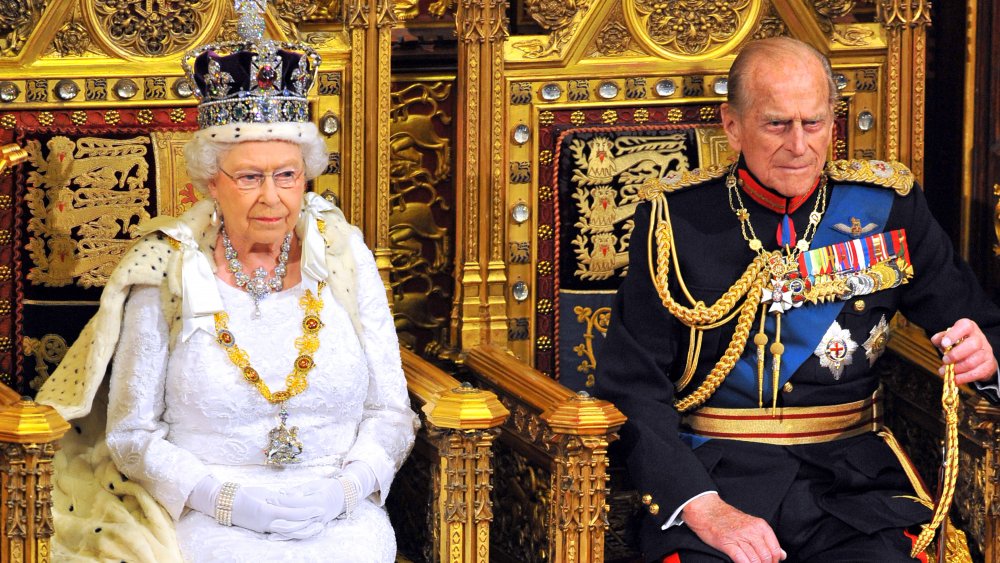 Le prince Philip et la reine Elizabeth lors de l’ouverture du Parlement à la Chambre des Lords au Palais de Westminster en 2014