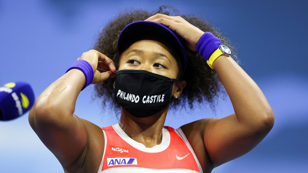 Naomi Osaka avec un masque sur