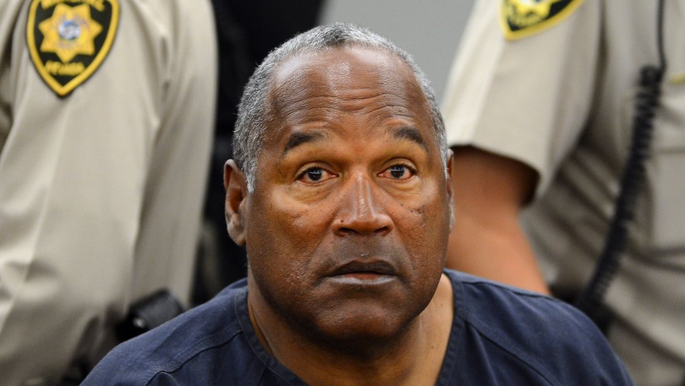 OJ Simpson lors d'une audition des preuves devant le tribunal de district du comté de Clark en 2013