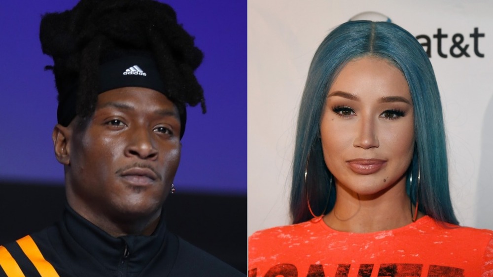 Iggy Azalea et DeAndre Hopkins posant