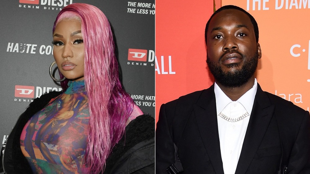 Nicki Minaj et Meek Mill regardant la caméra