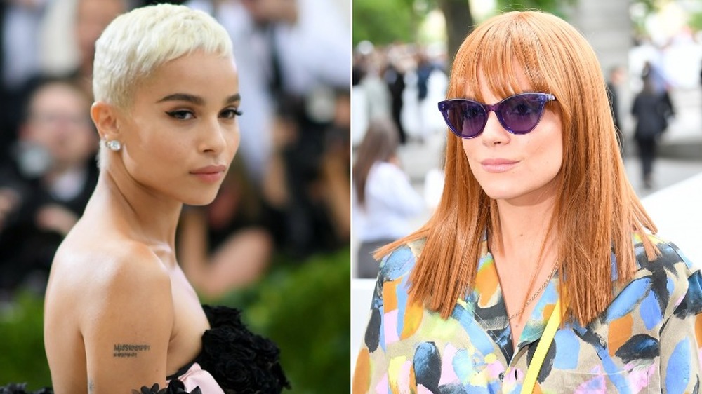 Zoe Kravitz fumant (à gauche), Lilly Allen souriant (à droite)