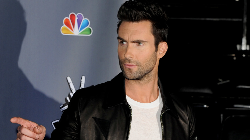 Adam Levine pointant