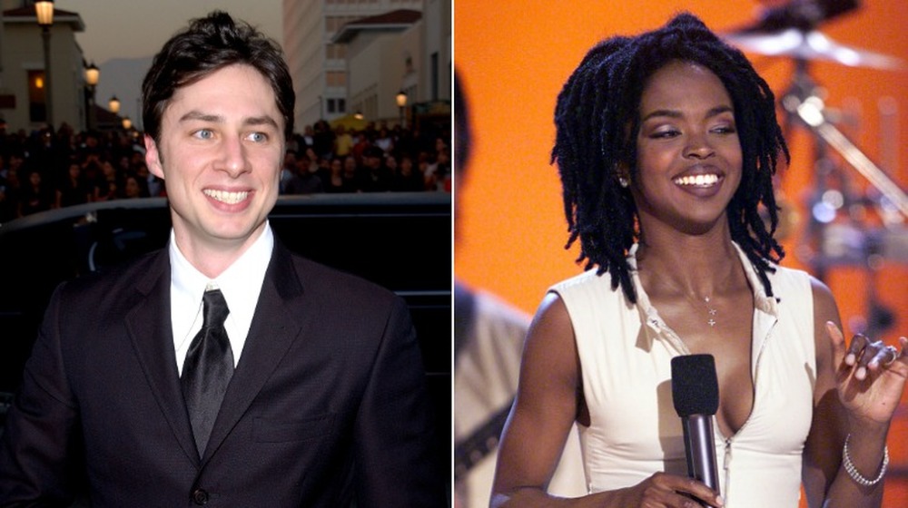 Zach Braff et Lauryn Hill souriant