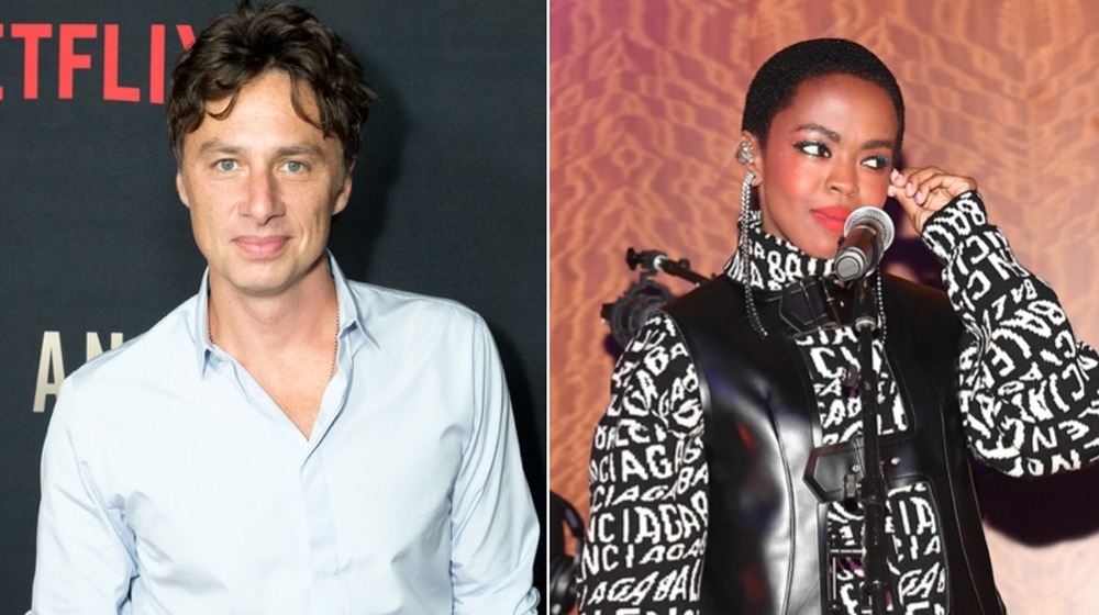 Zach Braff pose; Lauryn Hill effectuant