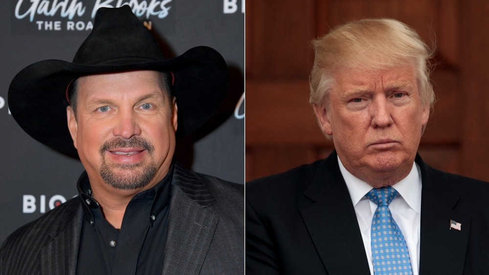 Garth Brooks et Donald Trump posant