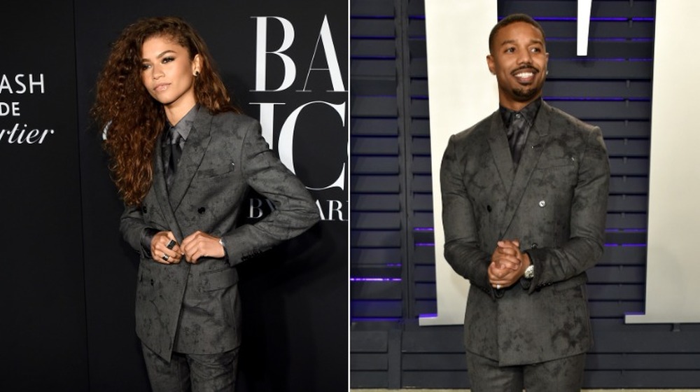 Zendaya (à gauche) et Michael B.Jordan (à droite) dans le même costume