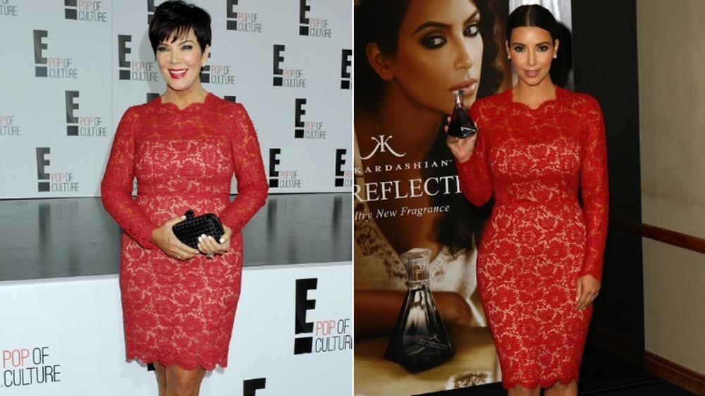 Kris Jenner (à gauche) et Kim Kardashian (dans la même robe