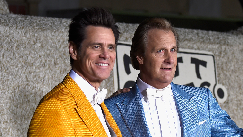 Jim Carrey et Jeff Daniels posent ensemble à la première de Dumber and Dumber To