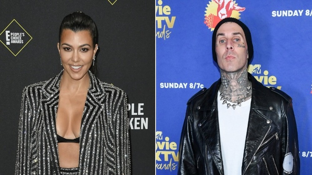 Kourtney Kardashian et Travis Barker posent en image scindée