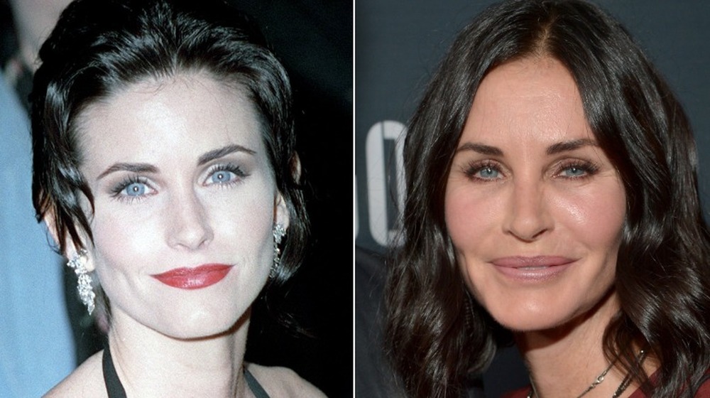 le jeune Courteney Cox; aujourd'hui Courteney Cox