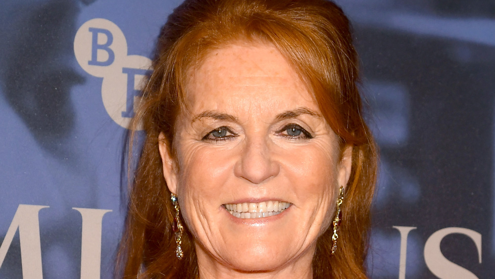 Sarah Ferguson posant sur la piste