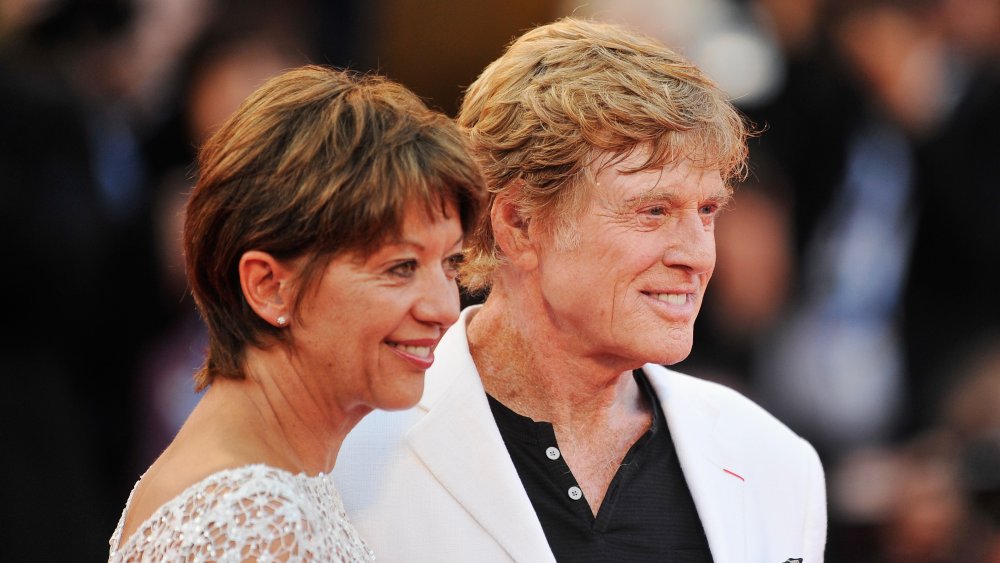 Robert Redford et Sibylle Szaggars sur le tapis rouge