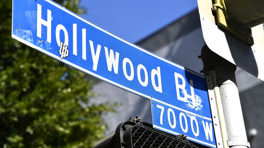 Plaque de rue Hollywood Blvd 