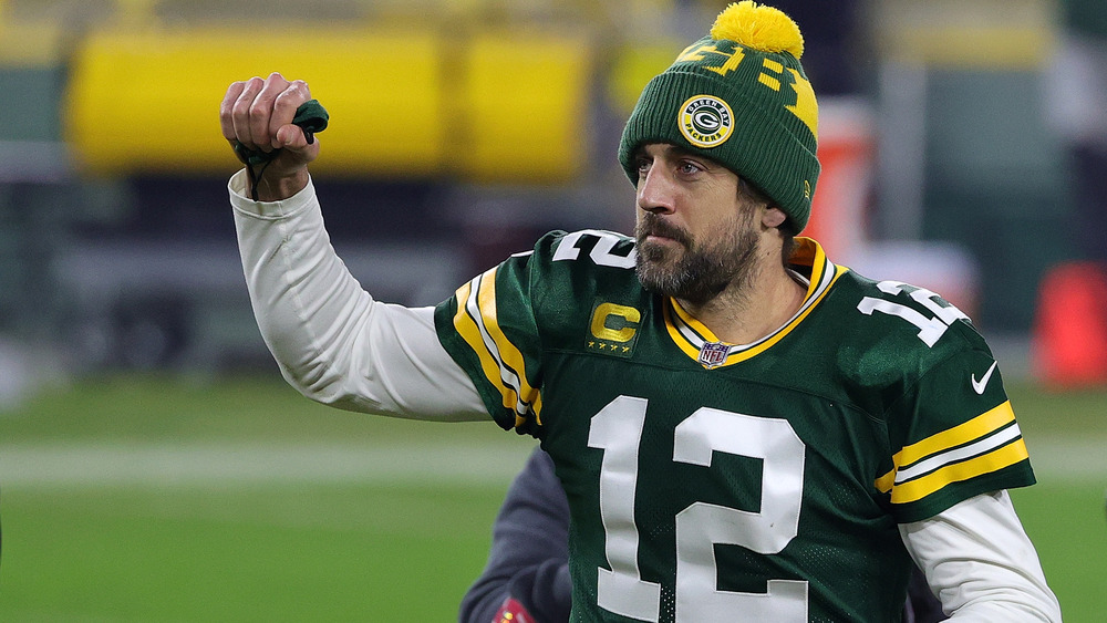 Aaron Rodgers sur le terrain