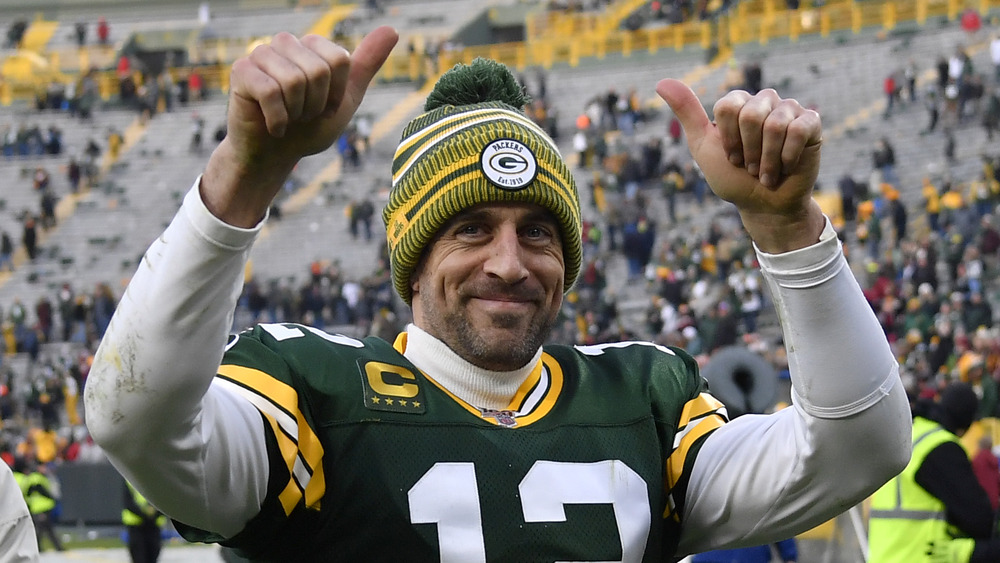 Aaron Rodgers célèbre