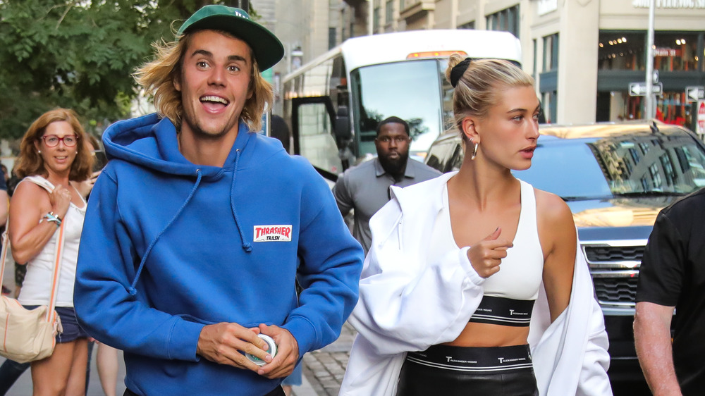 Justin Bieber et Hailey Baldwin sont vus le 12 juillet 2018 à New York.