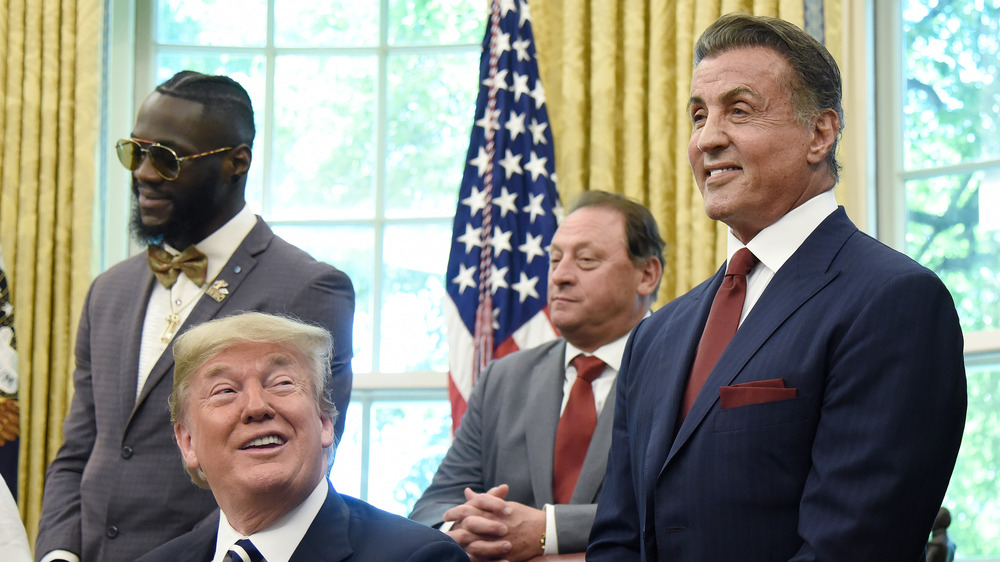 Sylvester Stallone Donald Trump souriant